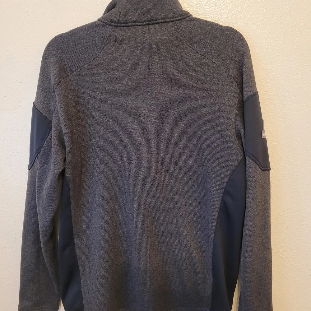 Spyder Men's Large Empire Full Zip Jacket Gray Black w/ Patch & Sleeve Pocket